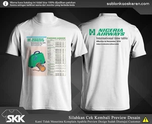 Nigeria Airways Timetable t shirt Unisex White All Size Available From S to 5XL - Bild 1 von 1
