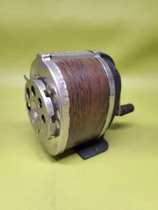 VINTAGE BOSTON BLEISTIFTSPITZER - SCHWARZ - HOLZMASERUNG - 8 LOCH - Bild 1 von 5