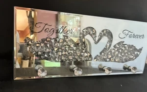 Mirrored with 4 Hooks Wall Mounted Hanger Towel Robe Clothes “Together Forever “ - Picture 1 of 1