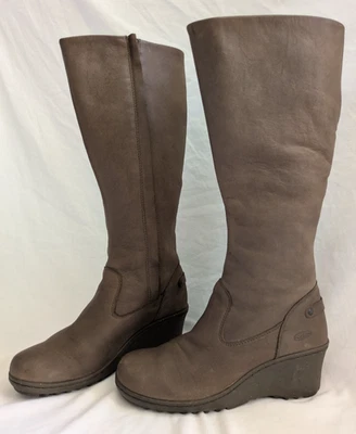 Botas KEEN Para Mujer Akita Cuero Marrón Cremallera Completa Tacón de Cuña Alto Talla 8 Foto 1 de 4
