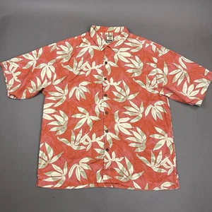 Tommy Bahama Hemd Herren XL Orange Seide Hawaii Camp Knopfleiste Blumen - Bild 1 von 8