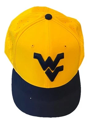 West Virginia Mountaineer Fitted Hat Cap, Nike, Dri-Fit, Yellow & Blue - Image 1 of 4