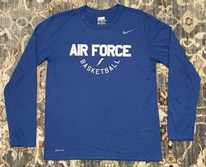 Nike Air Force Falcons Basketball Blau Langarmshirt Team Issued Warm Up Tee - Bild 1 von 7