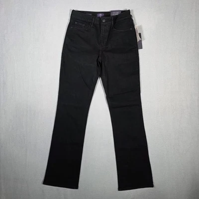 Nuevos Pantalones de mezclilla para mujer NYDJ 6 negros Barbara Bootcut Lift Tuck adornados Foto 1 de 4