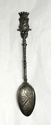 Antigua cuchara de recuerdo de plata Interlaken Suiza 800 cuenco escénico en relieve Foto 1 de 4