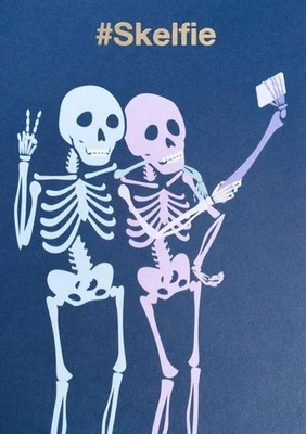 "#Skelfie - Have Yourselfie a Happy Halloween!" RPG CARD Funny SKELETON SELFIES - Image 1 of 2