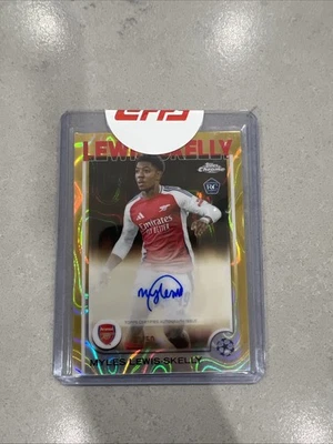 2024-25 Topps Chrome UEFA Myles Lewis Skelly Rookie Gold Auto /50 Arsenal RC - Image 1 of 2