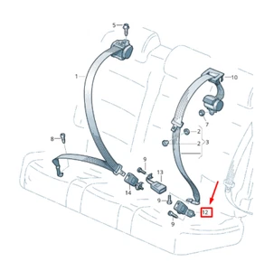 VW GOLF PLUS 52 Rear Left Seat Belt Latch 5M0857753CQVZ NEW GENUINE - Picture 1 of 2