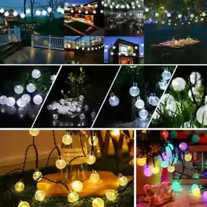Kristallkugel Licht Garten solarbetriebene Fee Schnur Lichter LED Außen Innen - Bild 1 von 6