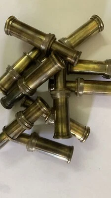 Antique  Brass Mini Telescope Set of 10 - Image 1 of 4