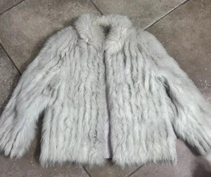 Saga fox fur coat white Quality Vintage 100% Real Blue Fox Fur - Picture 1 of 16