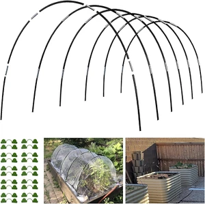 Garden Hoops Grow Tunnel, 6 Sets of 7FT Greenhouse Hoops for Raised Beds, Rust-P - Picture 1 of 12