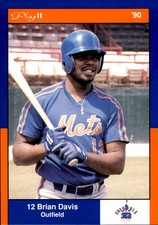 1990 Columbia Mets Postcards Play II 5 Brian Davis Cleveland Texas Baseball Card