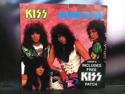 Kiss Reason To Live 7" Single Vinyl Record KISS8 A1/B1 Rock + Plus Badge 80’s - Image 1 of 4