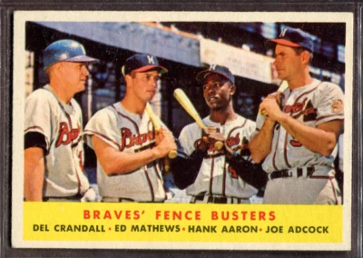 1958 Topps Set-Break #351 Braves' Fence Busters como nuevo *Jaysace* Foto 1 de 2
