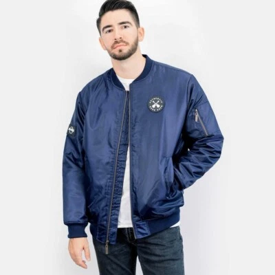 HARD ROCK QUILTED BOMBER JACKET NAVY (XL) - Image 1 of 4