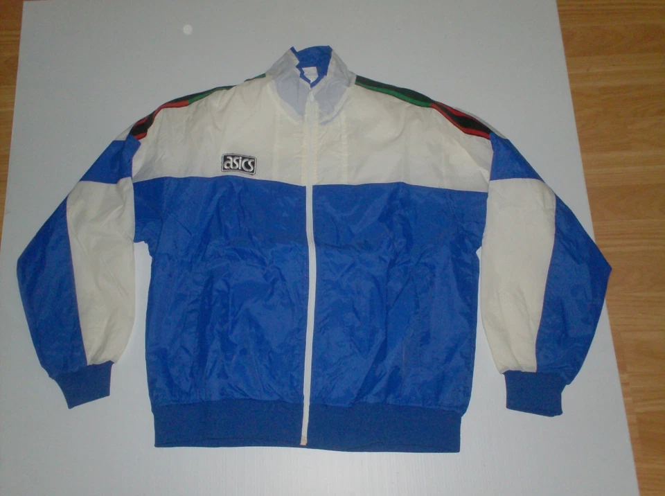jacket windbreaker vintage asics tiger blue   M    sport 1980 - Image 1 of 1