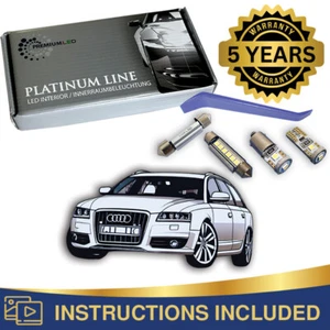 AUDI A6 C6 4F AVANT LED INTERIOR KIT PREMIUM 17 WHITE BULBS CANBUS ERROR FREE - Picture 1 of 11