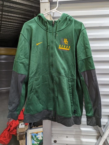 Nike Mens XL Baylor Bears Full Zip Football Hoody Jacket Green Athlete Issue Cover