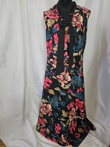 VFShow ärmelloses Kleid schwarz mit Blumenmuster 95% Polyester Größe XL neu mit Etikett - Bild 1 von 9