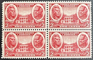 US 1937 Scott #786 Block of 4 MH OG - Army Issue 2 Cent Jackson & Scott - Picture 1 of 2