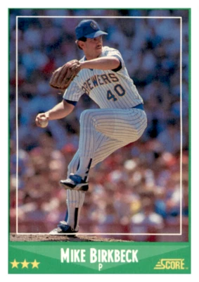 1988 Score #369 Mike Birkbeck EX/NM Brewers ID:66738 - Image 1 of 2