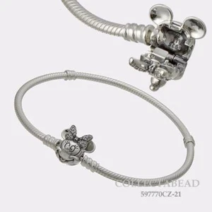 Auténtico Pandora Plata Esterlina Brillante Minnie Retrato Pulsera 597770CZ - Imagen 1 de 1