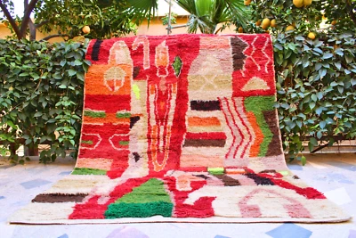 Handmade Moroccan rug 4x6, Berber carpet colors, Boho colorful rug, boujaad rug - Image 1 of 4