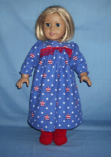  Flannel Nightgown & Knit Slippers for 18" Doll ~ Fit American Girl NEW Handmade