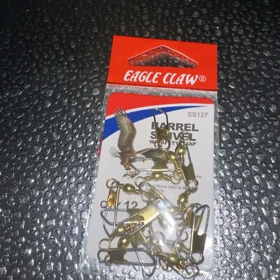 LAKER Claw Snap Swivel Size 7 Brass 12 Count Pack- #ss127 fast free ship - Image 1 of 2