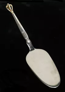 W.S. SORENSEN DINAMARCA PLATA ESTERLINA CORONA DORADA 8" PASTELERO SERVIDOR - Imagen 1 de 3