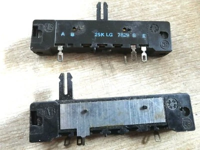 2x 25k log slider potentiometer 40mm travel  volume control 69mm  - Image 1 of 4