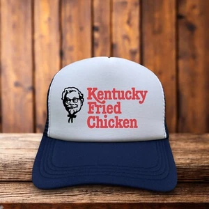 Cappello da camionista da uomo pollo fritto Kentucky blu navy snapback originale con logo vintage - Foto 1 di 6