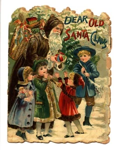 DEAR OLD SANTA CLAUS, Christmas, Victorian die cut book TUCK 835, circa 1895 - Bild 1 von 7