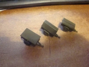 (3) roco minitanks Z-443 1/4 Ton Trailers - M-416 Flat Roof & M-100 Peaked Roof - Picture 1 of 15