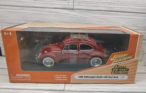 Johnny Lightning Die Cast Car 1966 Volkswagen Beetle With Roof Rack Red Slug Bug - Picture 1 of 6