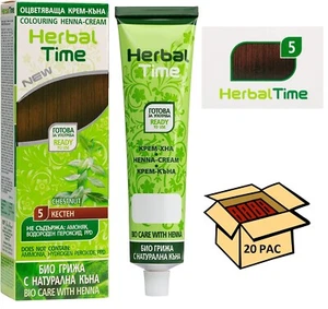 20 Stück Großhandel Creme-Henna Farbstoff Nr. 5 Kastanie 'Herbal Time' 75 ml - Bild 1 von 11