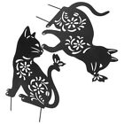  10 pcs Simulation Cat Stake Park Cat Decoration Iron Cat Sign Stake Garden