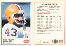 1982 Kellogg's #NNO Mike Pruitt - Near Mint