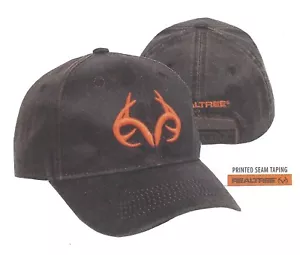 REALTREE Camo BROWN w/ BLAZE Orange ANTLERS Logo - Picture 1 of 3