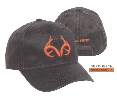 REALTREE Camo BROWN w/ BLAZE Orange ANTLERS Logo - Image 1 of 3