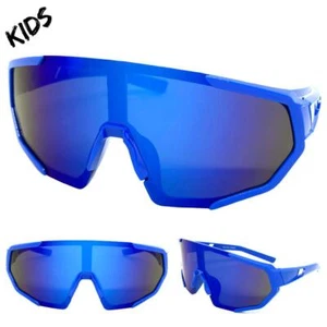 Kids Boys Girls Sports Baseball Cycling Retro Wrap Shield SUN GLASSES Ages 6-12 - Picture 1 of 6