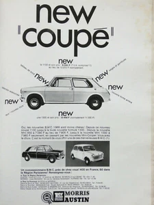 PUBLICITÉ DE PRESSE 1968 LA NOUVELLE AUSTIN COUPÉ MORRIS AUSTIN - Picture 1 of 1