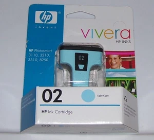 ORIGINAL HP VIVERA 02 HELLCYAN FARBE TINTENPATRONE VERSIEGELT FEBRUAR 2008 ABLAUF - Bild 1 von 1