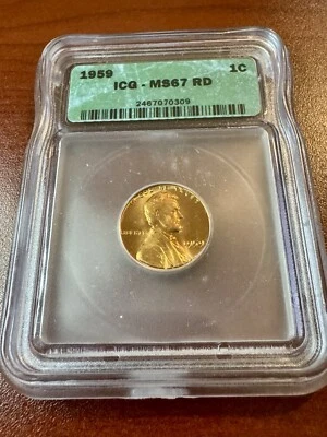 1959 Lincoln Memorial Cent (*Certified MS67 RD by ICG*) - Better Date, Lustrous - Image 1 of 4