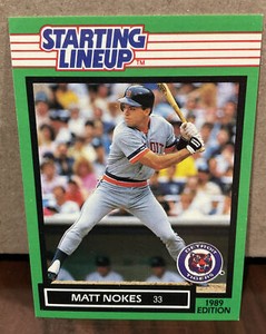MATT NOKES 1989 KENNER STARTING LINEUP CARD - DETROIT TIGERS