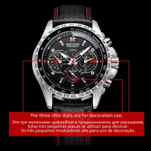 Luxury Fashion Chronograph Mens Wristwatch Designer Leather Casual Watch Gift - Picture 1 of 9