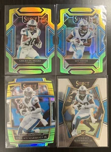 2021 Select Football Carolina Panthers Green/Yellow Prizm Die Cut RC (Lot Of 4) - Picture 1 of 1