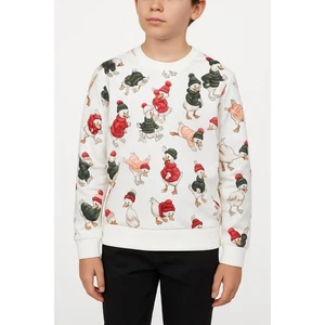 Moncler Sweatshirt Kids 14 White Crewneck Pullover Cartoon Print Cotton - Picture 1 of 15