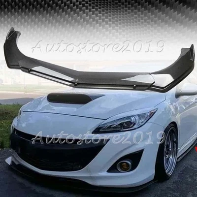 For Mazda 3 5 6 2010-2023 Carbon Fiber Front Bumper Chin Lip Splitter Spoiler Foto 1 de 4